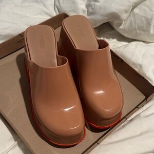 Melissa Women's Brown Mules with Red Soles